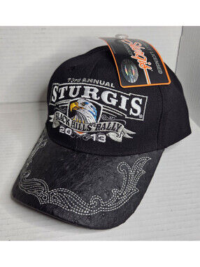 Sturgis Motorcycle Biker Rally 2013 Hat Cap Strap Back Embroidered - NEW TAGS